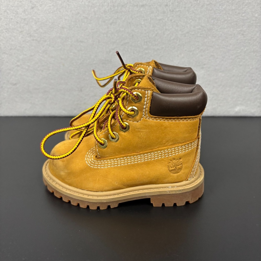 Timberland 12809 Youth Premium Waterproof Boots Wheat Nubuck Size 5 Toddler Baby